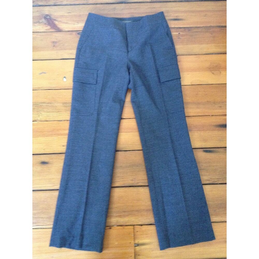 Banana Republic Wool Blend Stretch Heather Gray Flat Front Side Pocket Pants 2